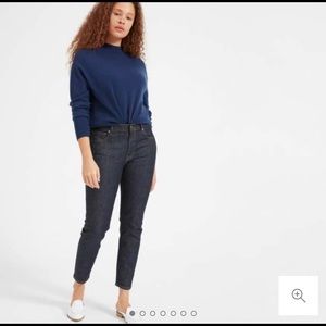 Everlane midrise dark wash skinny jeans
